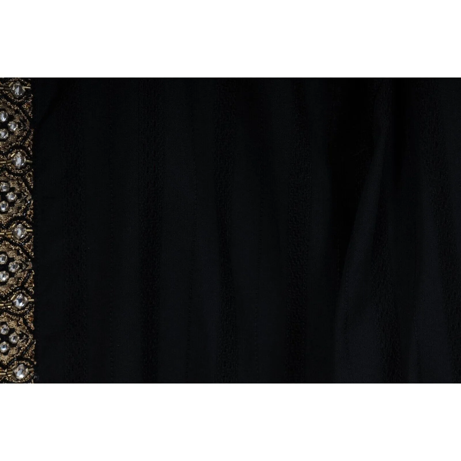 Bayadere Stripe Button Down Tunic Shirt Black Cotton Crystal