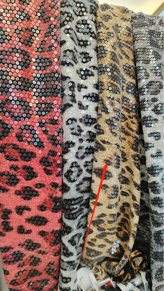Custom Suits Shiny Red Sequin Leopard Women Suit Set Shiny Blazer Pants Party Suit Sets