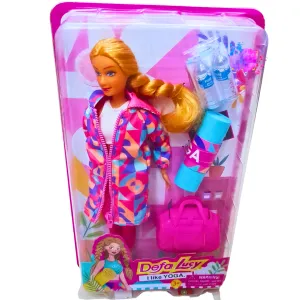 Defa Lucy Yoga Playset – Fitness Doll with Yoga Mat, Water Bottles, and Gym Bag – Perfect Gift for Girls 3 