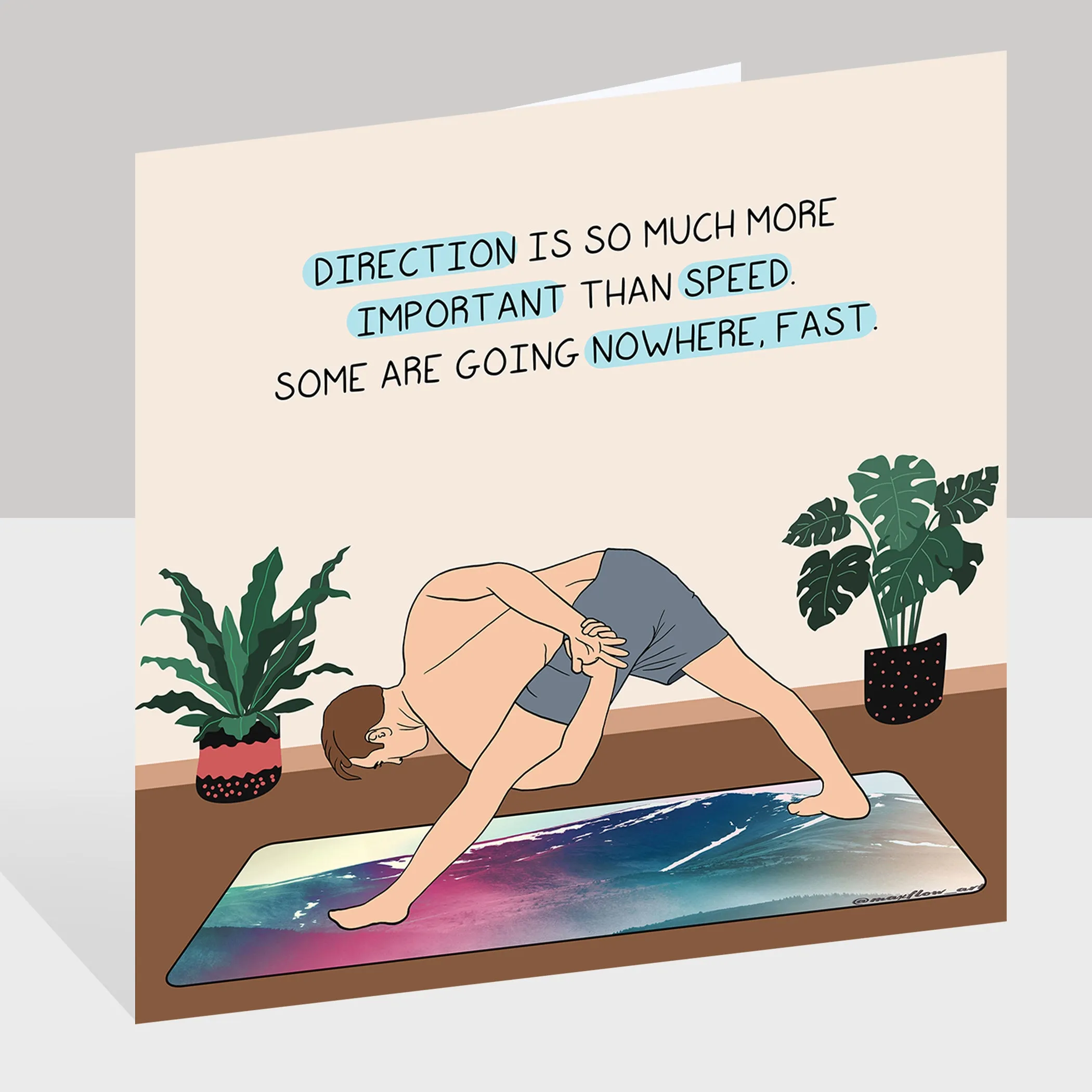 Direction is Important Than Speed Doodle Card