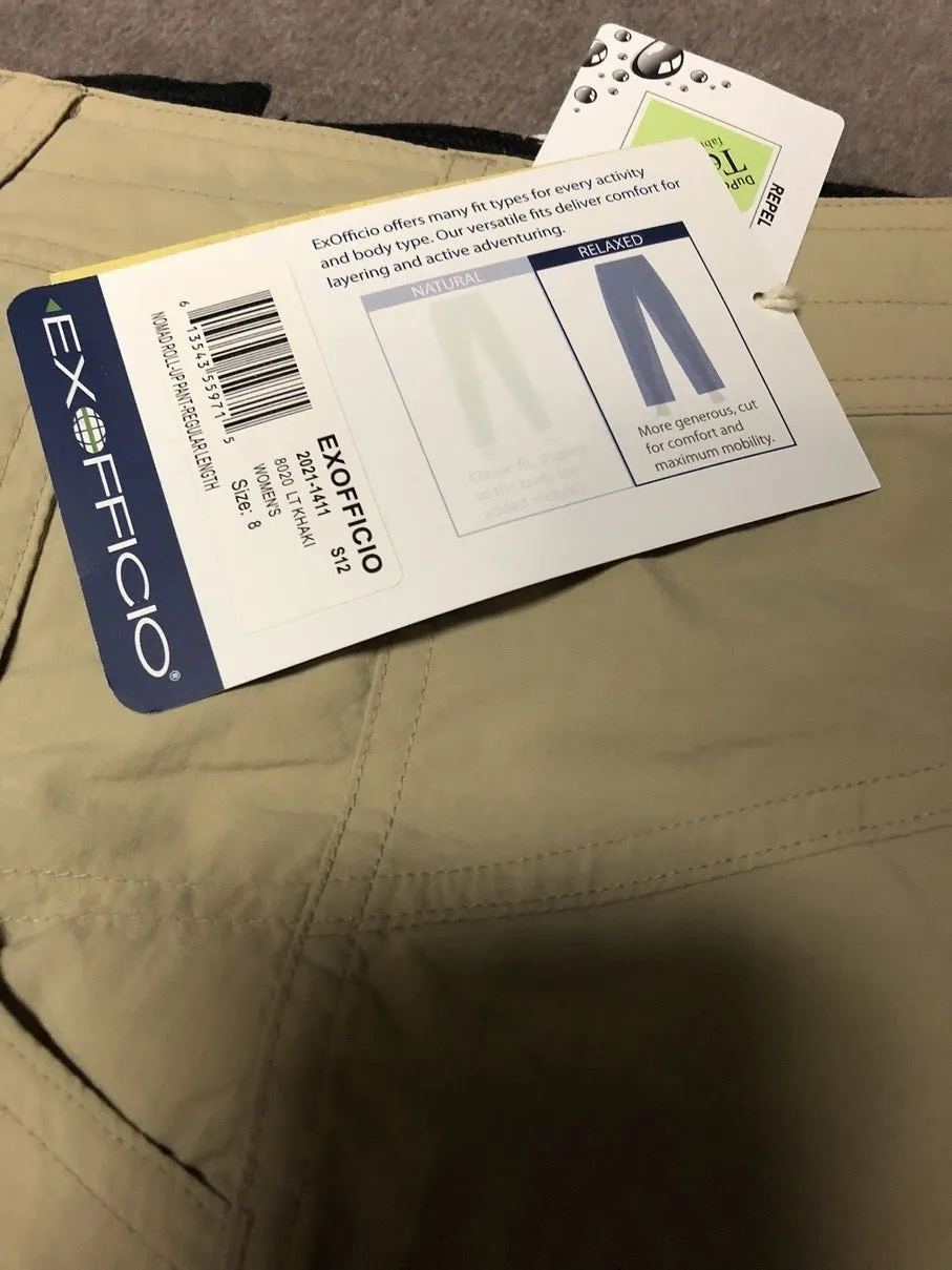 ExOfficio Womens Nomad Roll Up Pants Regular Length Hiking Trekking Outdoor Ladies