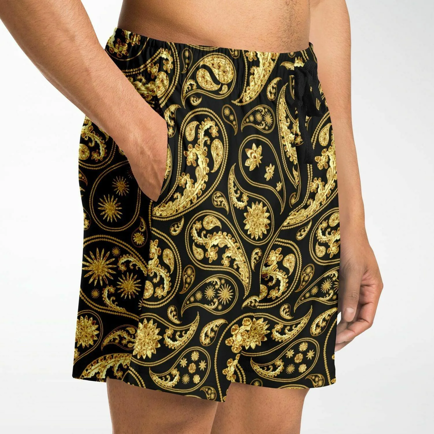 Gold Paisley Bandana Shorts