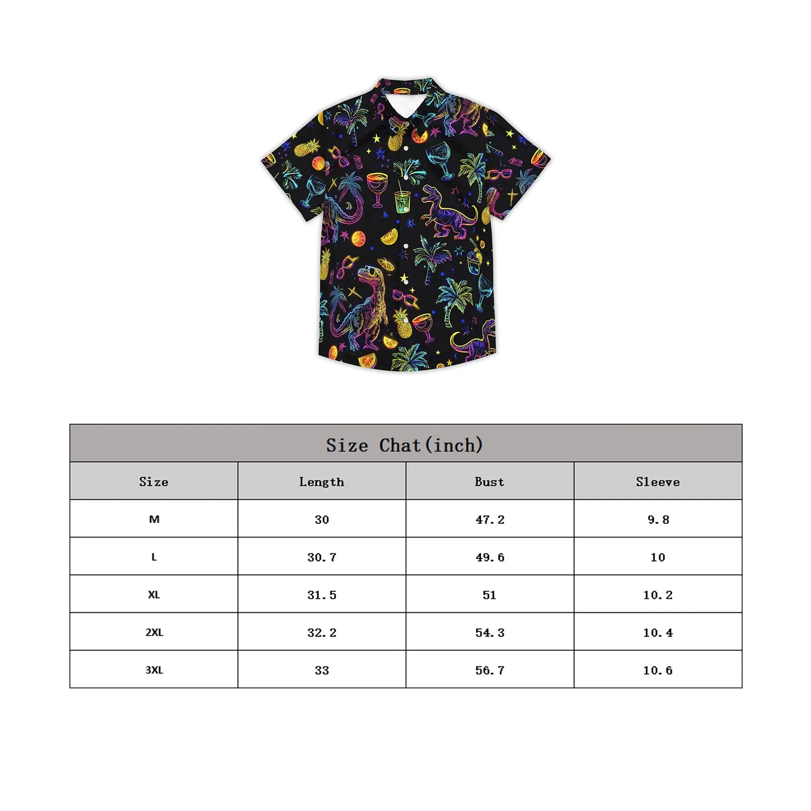 Men‘s Hawaiian Shirt Short Sleeve Animal Button Down Shirt Tropical Shirt