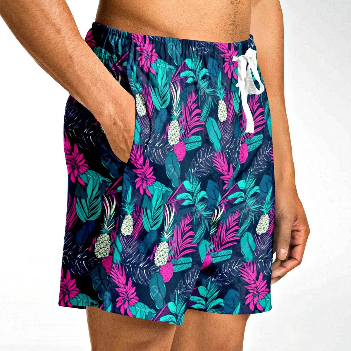 Retro Tropical Athletic Shorts For Men