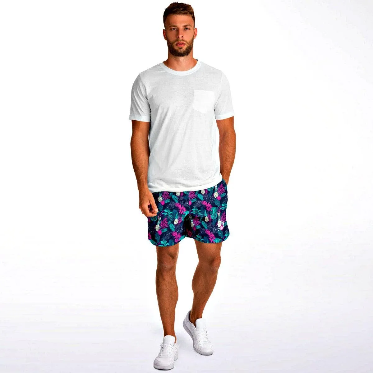 Retro Tropical Athletic Shorts For Men
