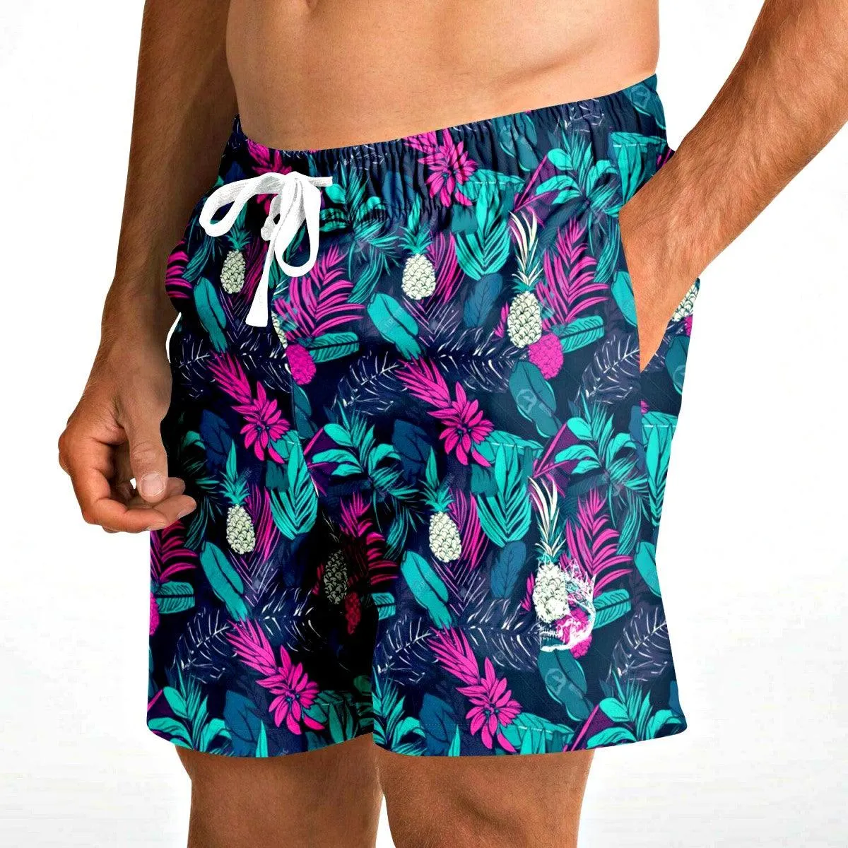 Retro Tropical Athletic Shorts For Men
