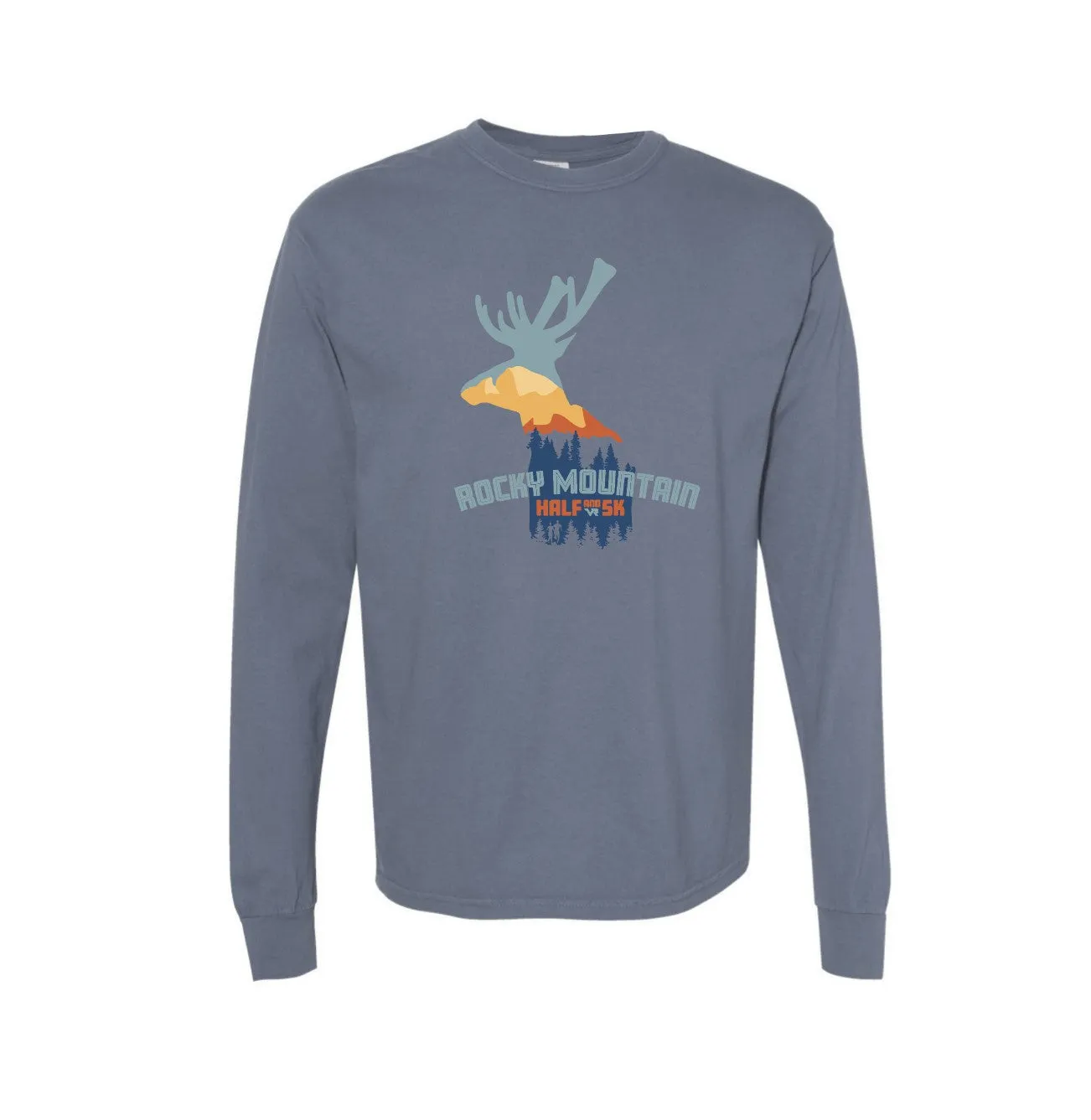 Rocky Mountain Half & 5K Large Elk Comfort Colors Long Sleeve