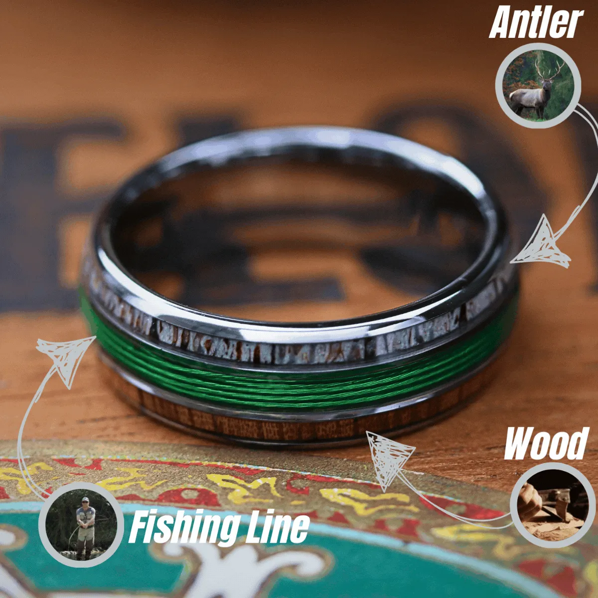 The Fishing Line Ring (Green)