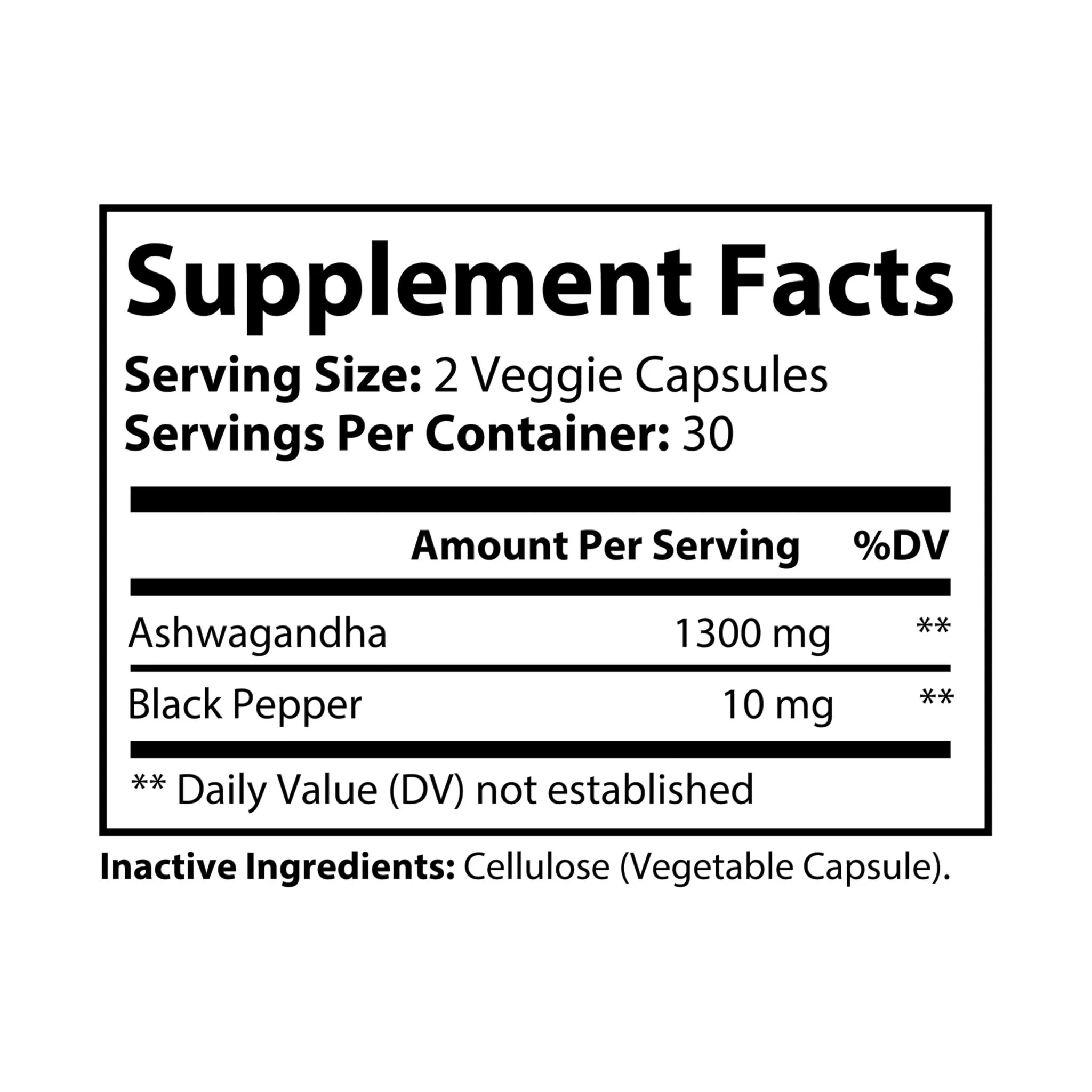 Vibration Balance - Ashwagandha and Black Pepper Supplement (60 capsules)